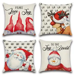 Pillow Christmas Decoration Cover Snowman Elk Santa Claus Dwarf Cartoon Case For Home Decor