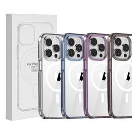 Şeffaf Magsafe iPhone kasası manyetik akrilik açık kasalar için iPhone 14 13 12 11 Pro Max Mini 7 8 iPhone14 Plus XS XR Kablosuz Şarj Kapağı