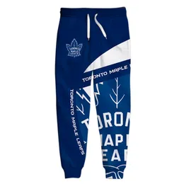 Mens Pants Toronto mens Casual Blue White Stitching Geometric Digital Print Maple Leafs Sweatpants 230328