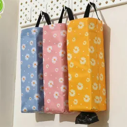 30PCS Little Daisy Waste Bag Holder Organization Sets Washable Wall Mounted Folding Bag Suitable For Kitchen Bathroom Living Room Office Camping (3 Colours)