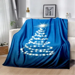 Blankets Christmas Gift Soft Plush Sofa Bed Throwing Cartoon Modern Flannel Blanket Cover Gedruckt Bettdecke Geschenk Picnic Blankets 230329