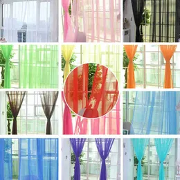 Kieszonkowy Rainbow Curtain Pure Kolor Tiul Curtain do salonu Sheale Voile Wedding Decor Współczesny tiul okna sypialni