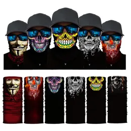 Máscaras de festa Skull Half Face Series Magia Bandana Protection Equipamento de equipamento ao ar livre de pescoço quente Máscara de equipamento