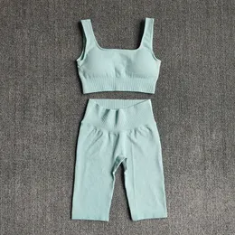 ملابس اليوغا WareBall Seamless Women's Yoga Set Sports Bra Shorts Suit Suit 2Piece Gym Yoga Set Set 230329