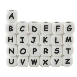 Baby Teethers Toys Kovict 100pcs Alphabet English Silicone Letter Beads 12mm Teether Accessories For Personalized Pacifier Clips Teething Toy 230329