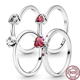 925 Серебряные женщины подходят для кольца Pandora Original Heart Crown Ring