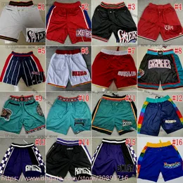 Retro Classics S-XXXL Just Don Basketball Pocket Shorts Casual Sports With Pockets Baseball Zipper Sweatpants Football Breatble Gym Training Beach Pants