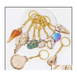 Rings Key Jewelry Bohemia Shell Keychain for Women Handbag Hangle Car Hangle Conch Accesorios de llaves Beach Souvenir Regalo Dhker Dro Dhuvw