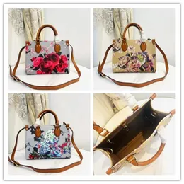 Bolsa de designer empreinte coleta de jardim floral floral double de grande capacidade para bolsas de ombro de couro com tiras ajustáveis ​​M45659