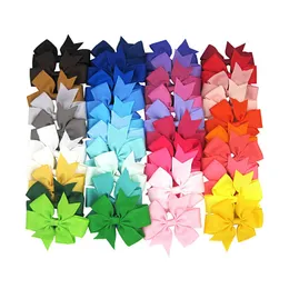 A74 ornament V-ribbed ribbon dovetail bow hairpin for children 40 colors