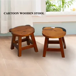 Storage Cabinets Wooden shoes stool cute cartoon shape solid wood stool wholesale