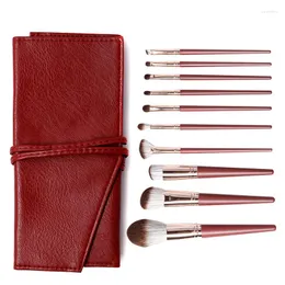 Make-up Pinsel Beauty Tool 10 Pinsel Set Loose Powder Fiber Hair Super Soft Lidschatten Concealer mit Tasche