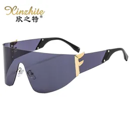 F Letter Sunglasses fund New Personality Decorative ashion One Piece Large rame Men's and Women's Driving Windproof