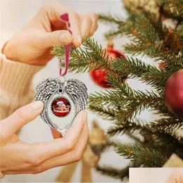 Weihnachtsschmuck Sublimationsrohlinge Engelsflügel Ornament Flügelform Blanko Fügen Sie Ihr eigenes Bild und Hintergrund hinzu 2023 Drop Delivery Dhrey