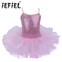댄스웨어 IEFIEL Childrens Ballet Costume Childrens 역할 플레이 Tutu Flower Costume Tulle Dance Costume 발레 댄서 요정 파티 의상 230329