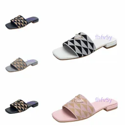 2023 Sandalias para mujeres de lujo zapatillas de bordado diseñadores de bordados Sandalia flores brocade chanclas de cuero rayado cuero de cuero zapatillas de mocasína de la marca zapatillas