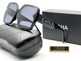 Gafas de sol de diseñador para mujeres Hombres Nuevo modelo de gafas Especial UV 400 Doble haz Marco negro Color Elegante Marcas al aire libre Diseño 1506