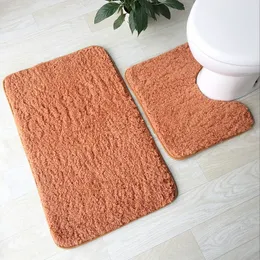Carpet Soft Cashmere Bathroom Cushion 2 Pieces/Set Toilet Cushion 4 Solid Color Bathroom Cushion Super Soft Bathroom Cushion 230329