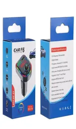 C12 C13 F5 F6 CAR Bluetooth 50 FM Transmissor sem fio Hands Receptor de áudio MP3 player RGB Luz USB TypeC Charger9420336