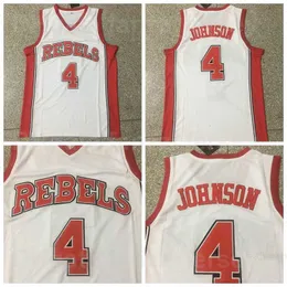 NCAA UNLV REBELS COLLEGE#4 Larry Johnson Jersey Man Basketball University White Away Color Breathable For Sport Fãs Camisa de algodão puro Excelente qualidade à venda