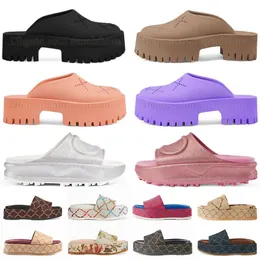 Fashion Sexy Heels Suede Ladies Sandals Women Pink Slippers Famous Designer Sandal Lady Party Shoes Belt Buckle Rubber Sole Mules Summer Beach Sexy Chunky Sandales