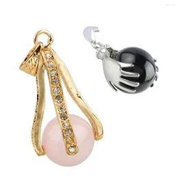 Colares pendentes Metal Palm Claw Catch Cura natural Cristal Pedra redonda de bola de bola de jóias de moda de colar para mulheres homens