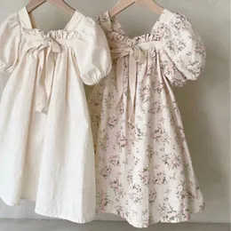 Girls Dresses BOBOTCNUNU Fashion Kids Short Sleeve Spring Autumn Dress Cotton Children Cute Casual Floral Vestido Outfits 230329