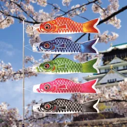 Koinobori Koi Nobori Carp Windsocks Streamers Colorful Fish Flag Decoration Med Fish Kite Flag Hanging Wall Decor 40cm 55cm 70cm 100cm 150cm NEW