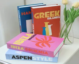 Dekorativa föremål Figurer Semesterstil Fake Books soffbord Box Colorf Designer Decoration Book Study Helf Props Living S7157208