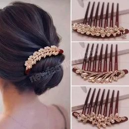 Seven-Tooth Hair Comb Crystal Rhinestone Hairpin Imitation Pearl Coil Hair Headwear Wedding Party Fashion Hair Accessories