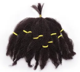 2021 moda mongola afro crespi fasci di capelli ricci sfusi estensioni dei capelli sintetici corti biondi capelli intrecciati da 10 pollici per bl7549972