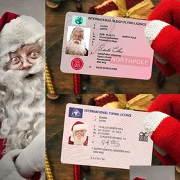 Party Favor Creative Santa Claus Flight License Christmas Eve Driving Licence Gifts For Children Kids Home Decoration Drop Delivery Dhl7D