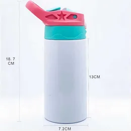 12 Unzen GERADE Schnabeltassen Sublimation Kinderbecher Edelstahl Wasserflaschen Doppelt isoliertes Vakuumtrinken