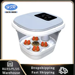 Fotvård Full Automatisk djup hink Bubble Foot Bath Multifunktion Electric Massager Hushållens uppvärmning Konstant Tempra 230329