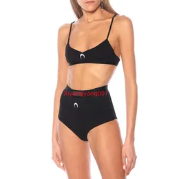 Projektant Casual damskie zestawy dwuczęściowe spodnie Crop Moon Top letni krótki dres damski podkoszulek bez rękawów topy szorty koszulki spodnie 2 sztuki zestaw seksowny biustonosz Bikini