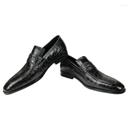 Elbise ayakkabılar erkekler gerçek deri yetişkin özel slip-on sıradan oxford ayakkabı tasarımcısı açık sürüş lüks siyah seri domuz derisi astar
