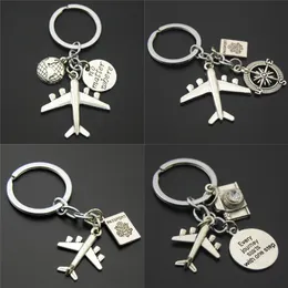 1PC Jordflygplan nyckelringar oavsett var hänge rese Keyring Friendship Handgjorda smycken DIY presentresenär