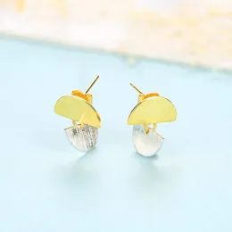 Geometric Design Wire Drawing Process s925 Silver Stud Earrings Round Colored Women Earrings Fashion Luxury Jewelry Accessories