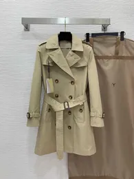donna designer Trench Coats giacca a vento in tessuto impermeabile cintura doppiopetto giacca a vento di media lunghezza senza sacchetto per la polvere logo marchio desig abbigliamento
