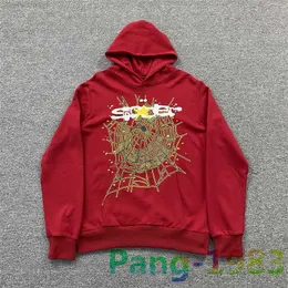 Felpe con cappuccio da uomo Felpe con stampa Spider Web Rosso Sp5der 555 555 Felpa con cappuccio da uomo Felpa con cappuccio in spugna di alta qualità da donna Young Thug Pullover Set Streetwear FHQD