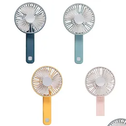 Party Favor Favor Mini Handheld Fan USB Fani Portable Składany Stół Kobiety domowe biuro Outdoor Low Hałas Krople Dhuvg Dhuvg