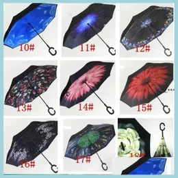 Umbrellas Reverse Windproof Layer Inverted Umbrella Inside Out Stand Drop Delivery Home Garden Household Sundries Dhuyo