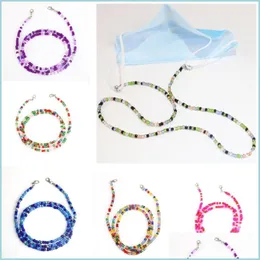 Altre forniture per feste di festa Maschere per il viso Estensione Colorf Bead Cordino di sicurezza Poggiatesta Supporto per le orecchie Corda da appendere al collo con clip D Dhv1Y