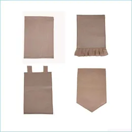 Bannerflaggor Burlap Garden Flag Diy Lien Yard Dekorativ hängande hem Anpassad tryckdekoration Annonser Drop Leverans Festive Party Suppli Dh9ea