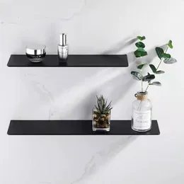 Bathroom Shelves Storage Rack 30 50cm Modern Matt Black White Punch Free Kitchen Wall Shelf Simplicity Home Accessories 230330