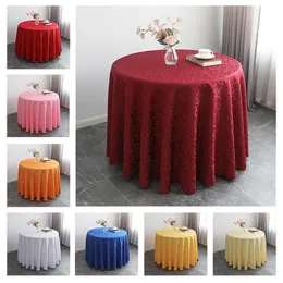 Table Cloth 10 Colors Jacquard Round Wedding Damask Pattern Cover for Decoration El Restaurant S 230330