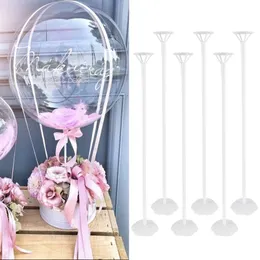 Other Event Party Supplies 6pcs Balloon Stand Base Holder Column Support for Adult Kids Birthday Wedding Table Decoration Baby Shower Favors 230330
