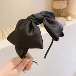 Главные повязки Beautiful Black Big Bow Bezel Headwear Женщины головные повязки девушки винтажные волосы с широкой обручей для волос для аксессуаров для волос 230330