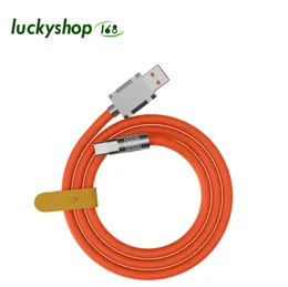 120W Super szybkie ładowanie metalowego metalu cynku ciecz Silikonowy typ Cable do ładowarki do Androida iPhone 13 14 Samsung Huawei Xiaomi Telefon