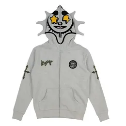 Mens Hoodies 여성 Hoody Europe 및 America Carton 3D 인쇄 느슨한 지퍼 까마귀 상단